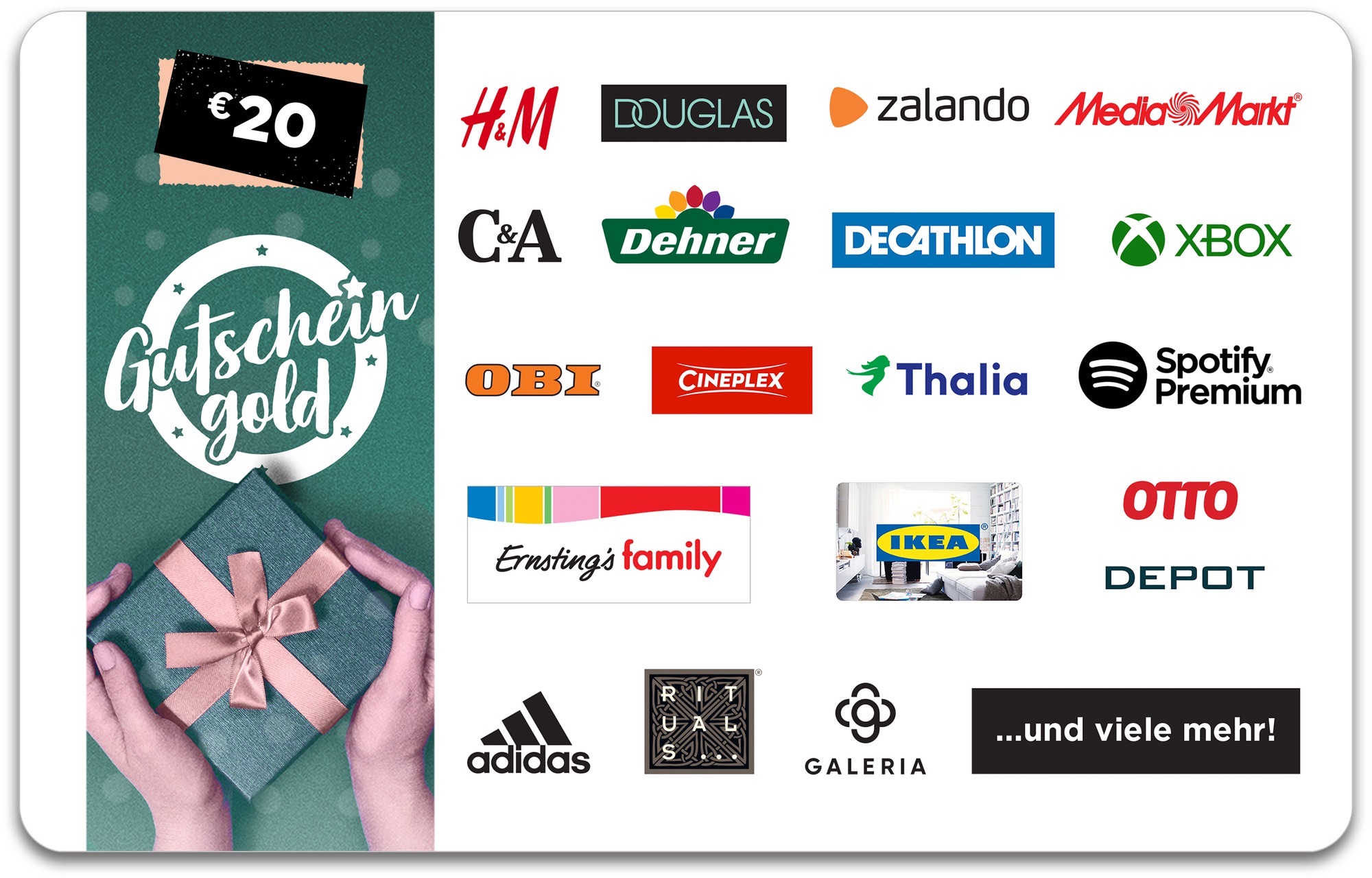 20,&ndash; &euro; GUTSCHEINGOLD Universal-Gutschein